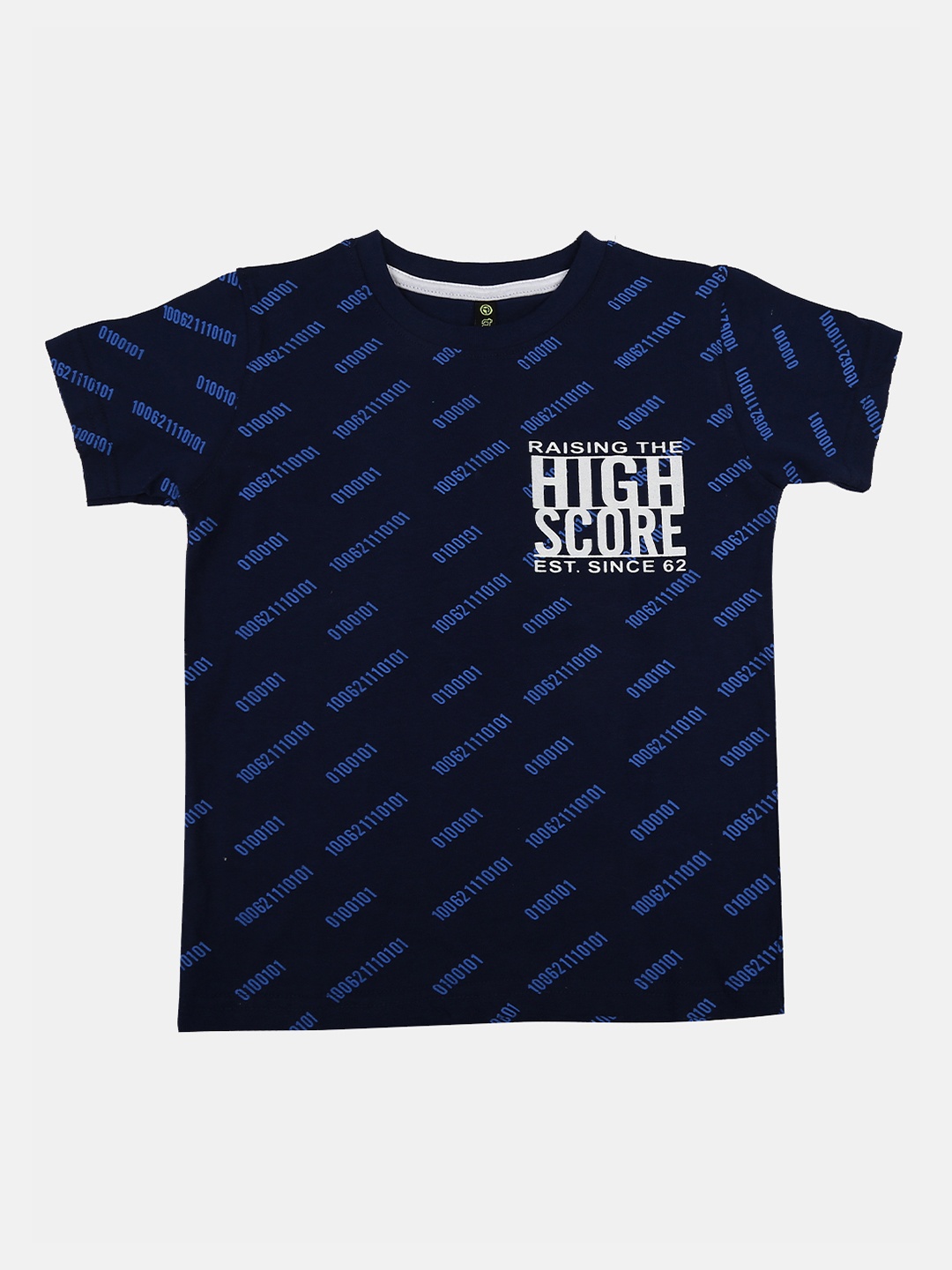

V-Mart Boys Typography Printed Cotton T-shirt, Navy blue