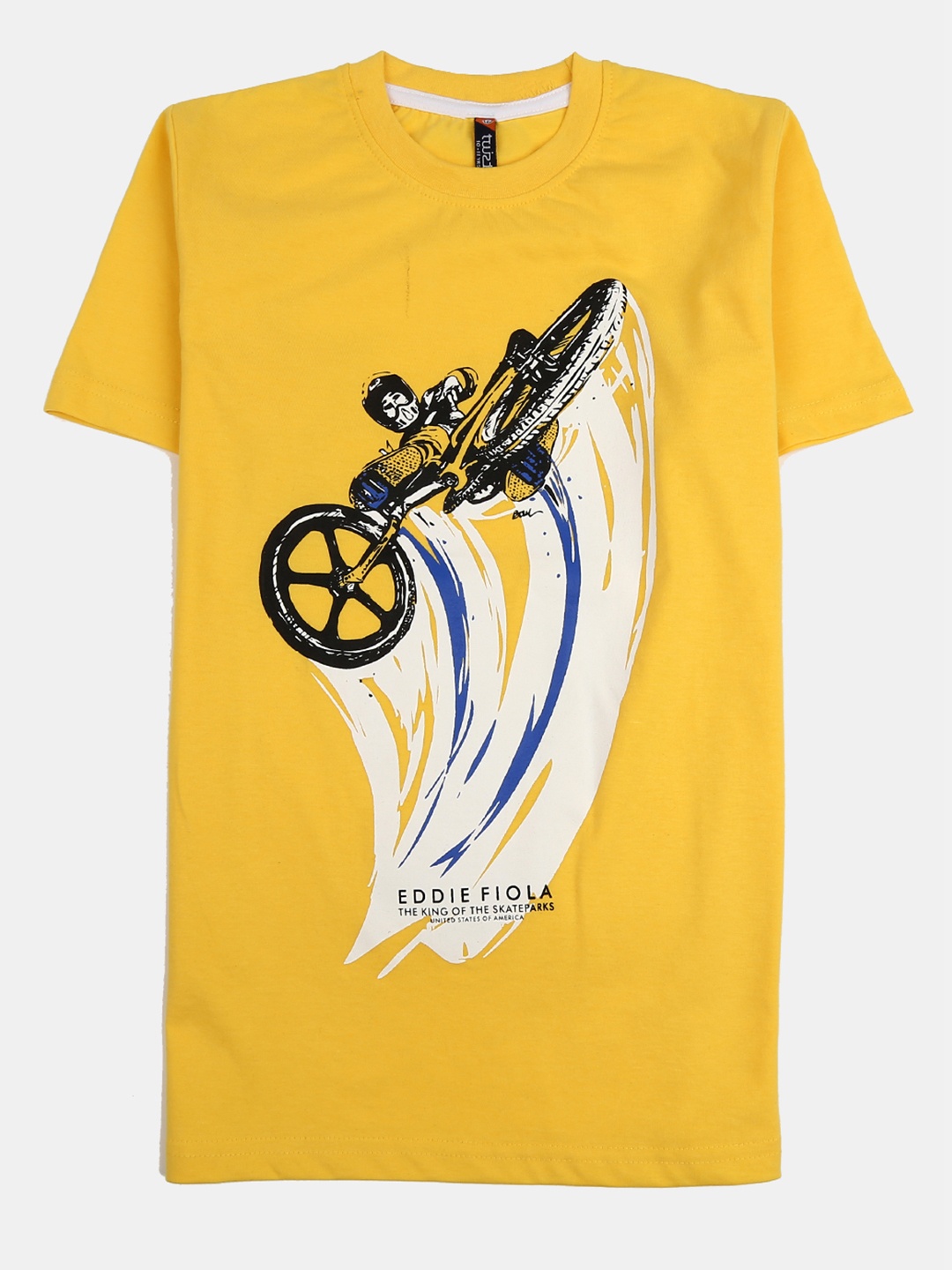 

V-Mart Boys Graphic Printed Round Neck Cotton T-shirt, Yellow