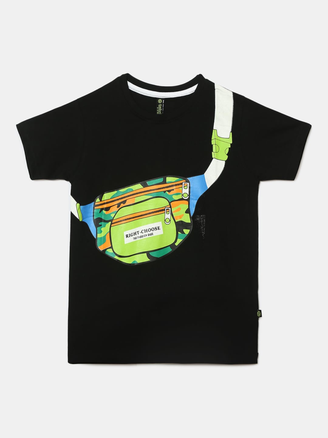 

V-Mart Boys Graphic Printed Cotton T-shirt, Black