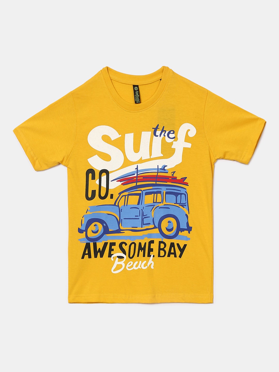 

V-Mart Boys Graphic Printed Cotton T-shirt, Yellow