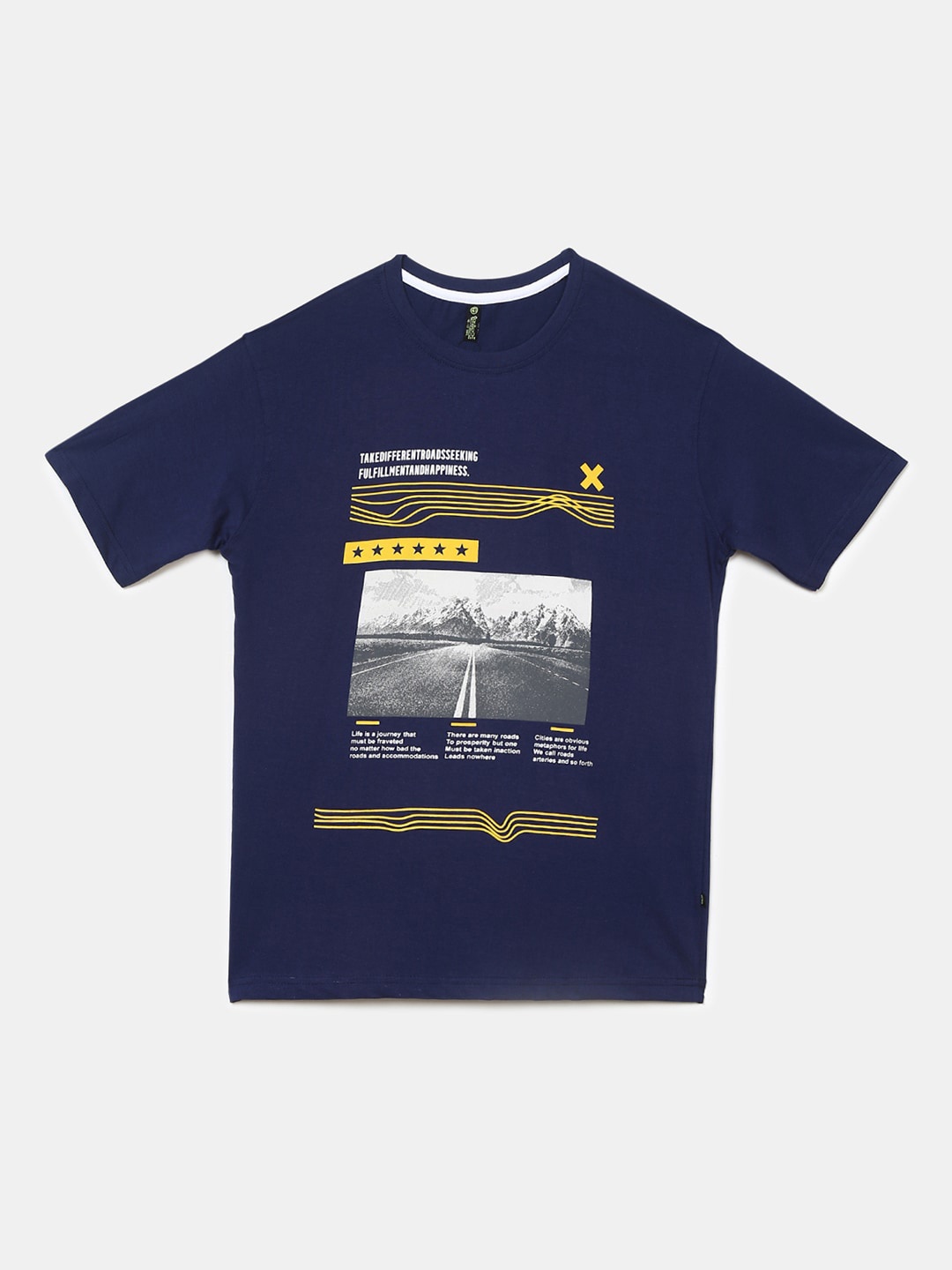 

V-Mart Boys Graphic Printed Cotton T-shirt, Navy blue