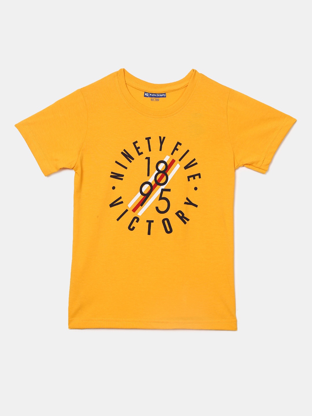 

V-Mart Boys Typography Printed Cotton T-shirt, Yellow