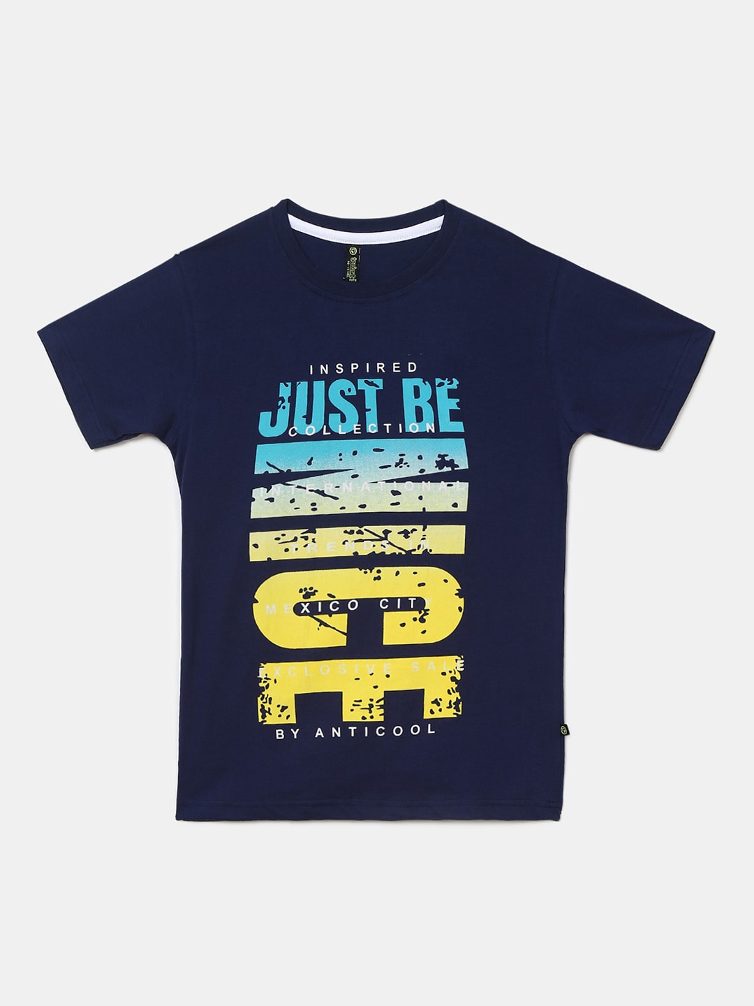 

V-Mart Boys Typography Printed Cotton T-shirt, Navy blue