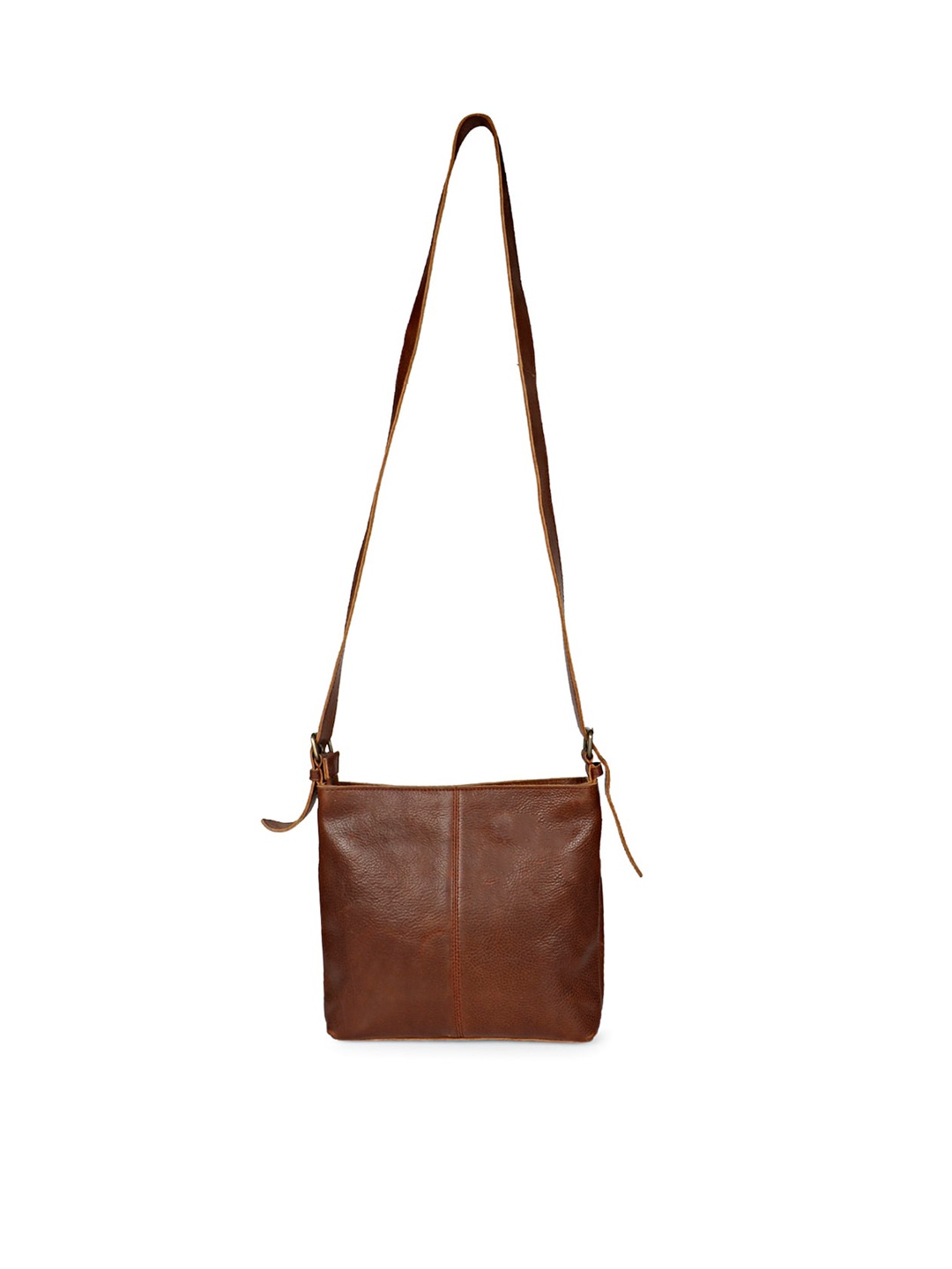 

Saint G Leather Structured Sling Bag, Brown