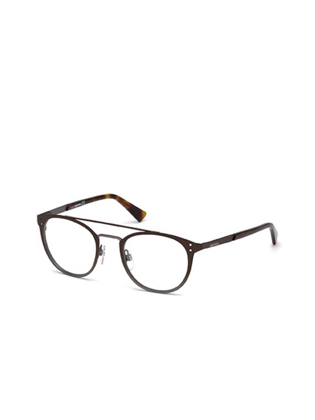 

DIESEL Men Half Rim Round Frames DL5274 49 050, Brown
