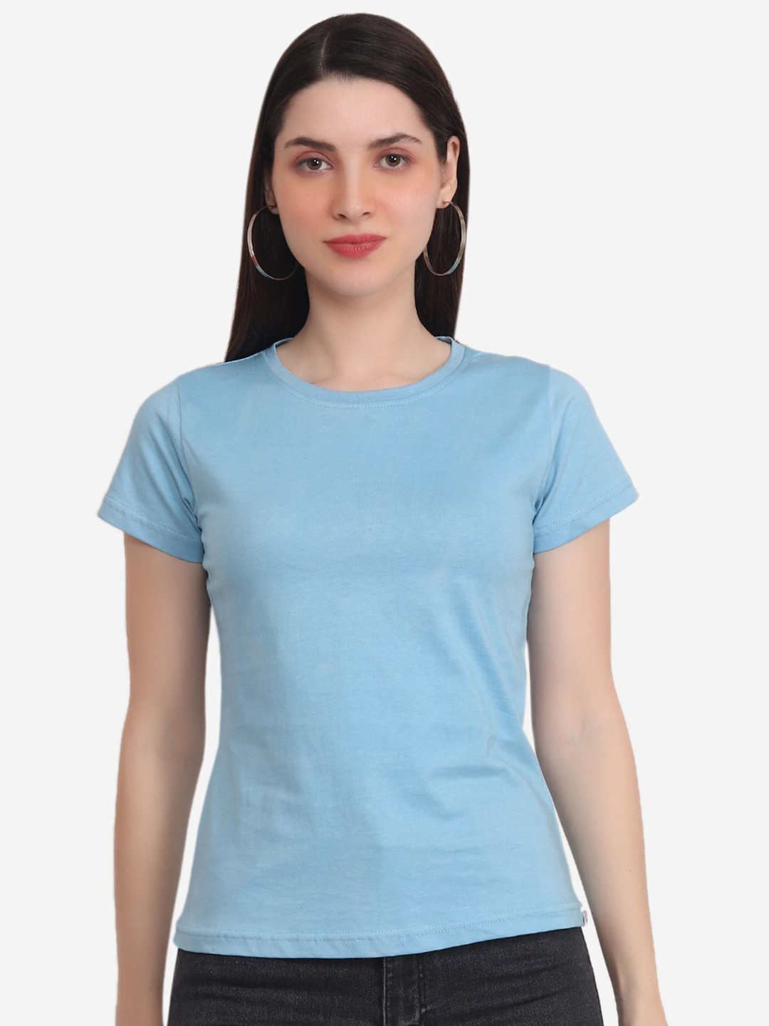 

XOXO Design Round Neck Short Sleeves Pure Cotton T-shirt, Blue