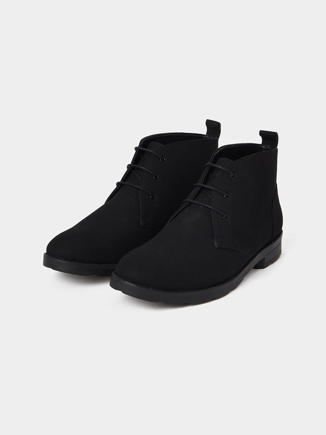

Styli Men Mid Top Block Heel Regular Boots, Black
