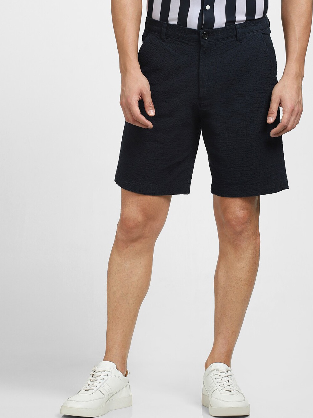

SELECTED Men Mid-Rise Cargo Shorts, Blue