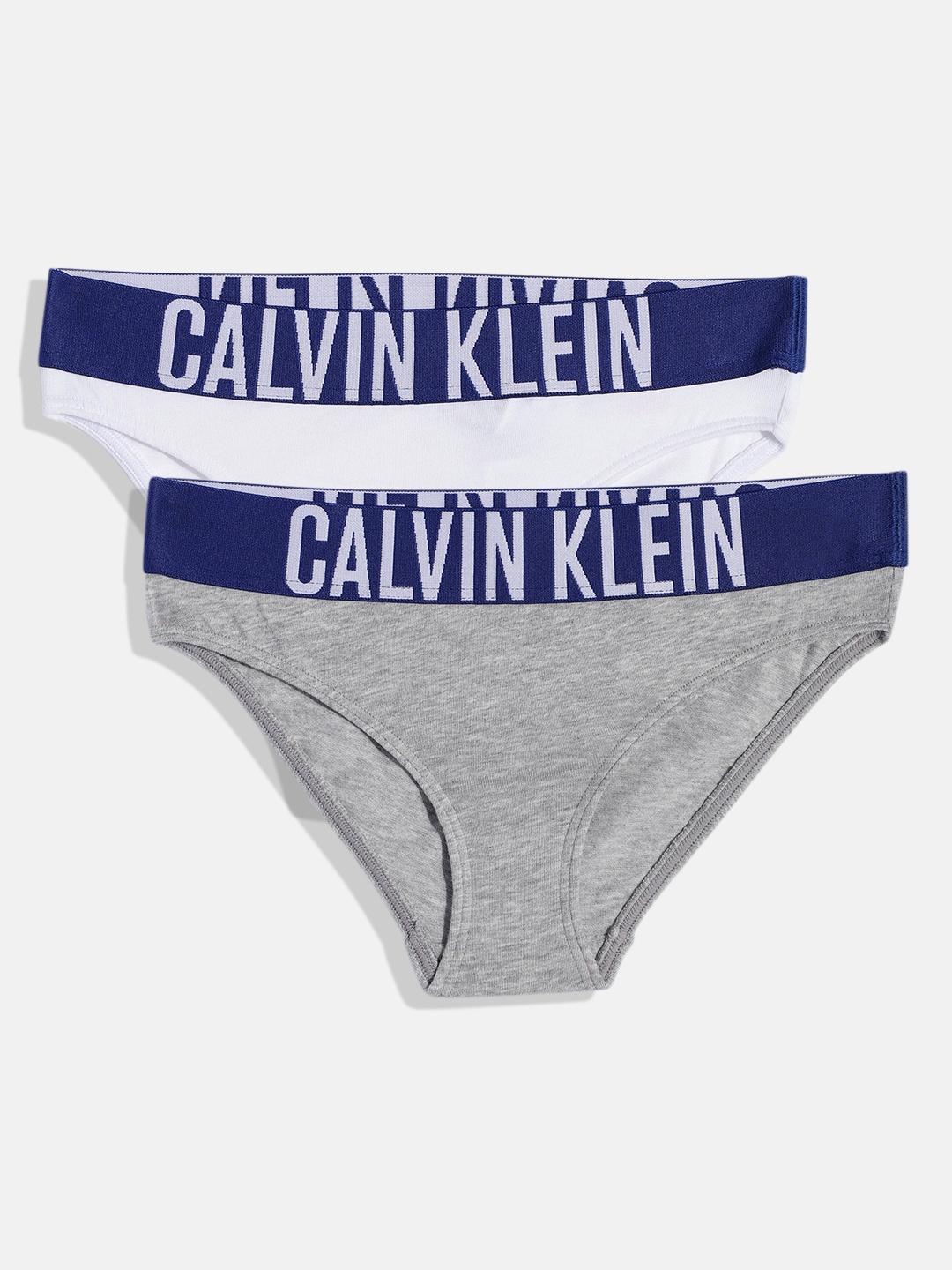 

Calvin Klein Underwear Girls Pack of 2 Bikini Briefs G8005990WS, Grey