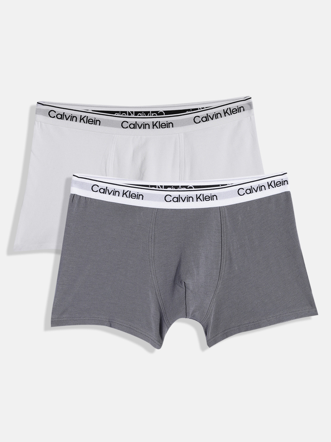 

Calvin Klein Underwear Boys Pack Of 2 Solid Trunks B7004190UD, Grey