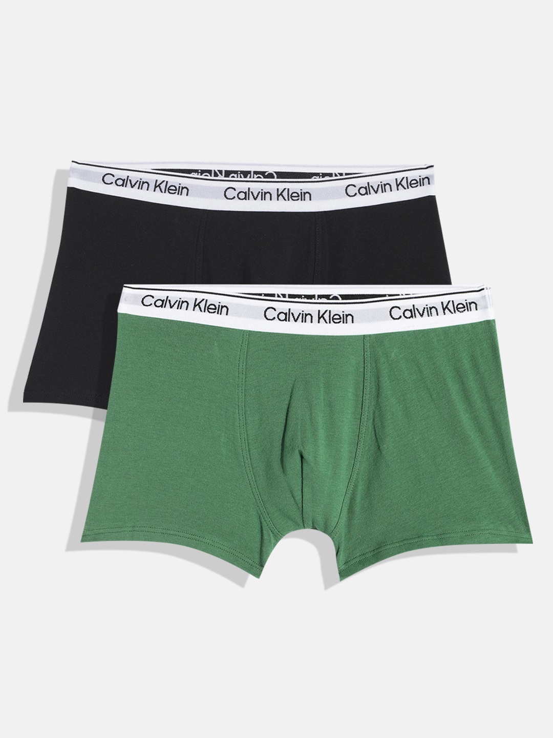 

Calvin Klein Underwear Boys Pack Of 2 Solid Trunks B7004190T5, Green