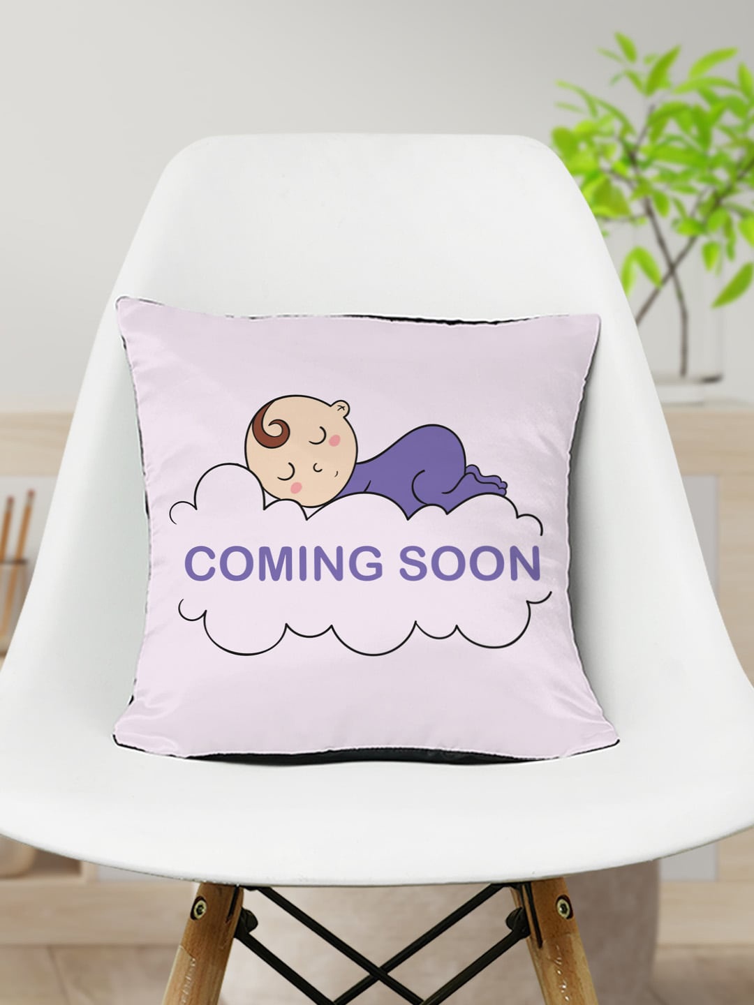 

Crazy Corner Purple Printed For Mom to Be Cushion