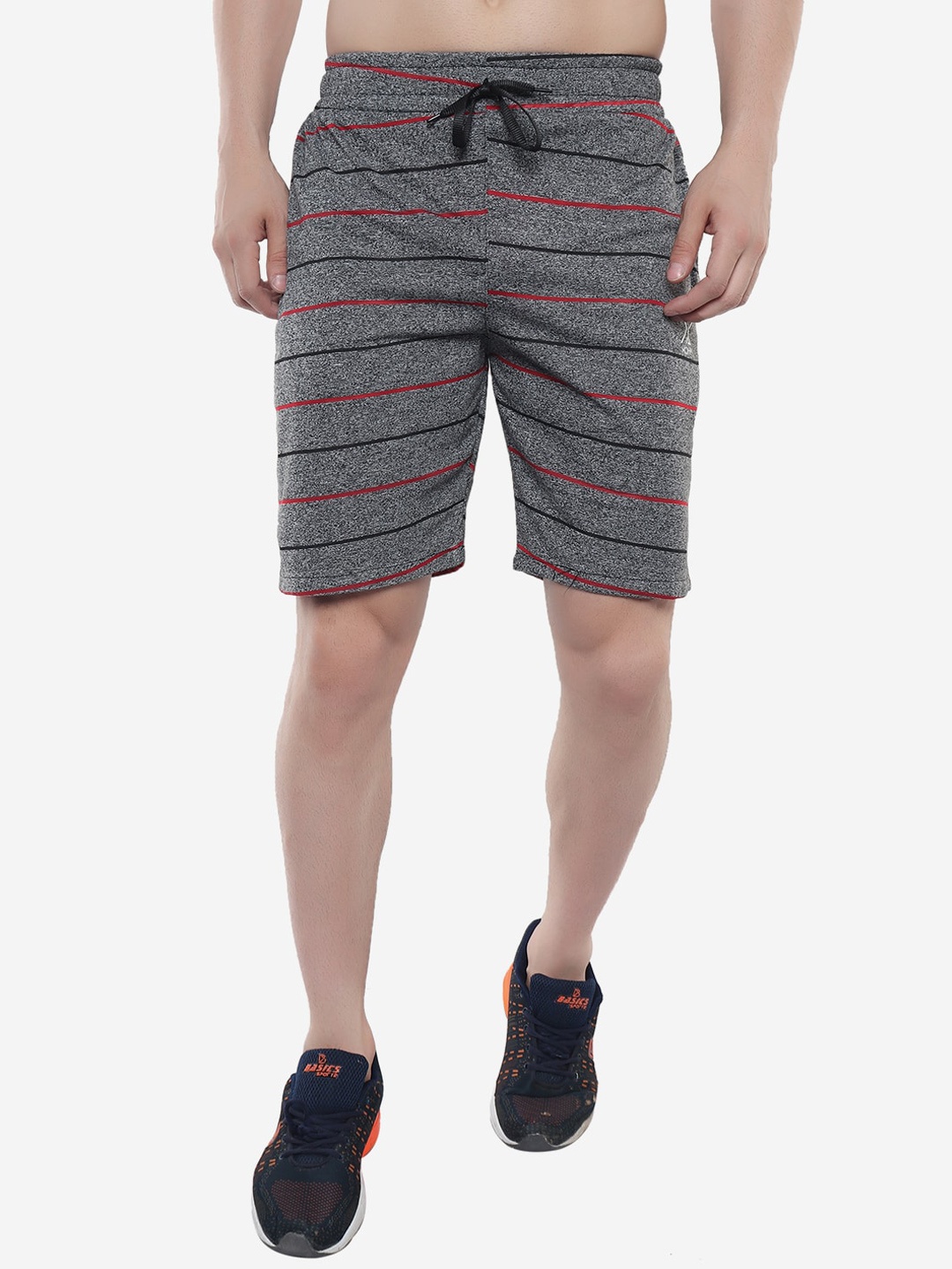 

Xohy Men Striped Shorts, Grey