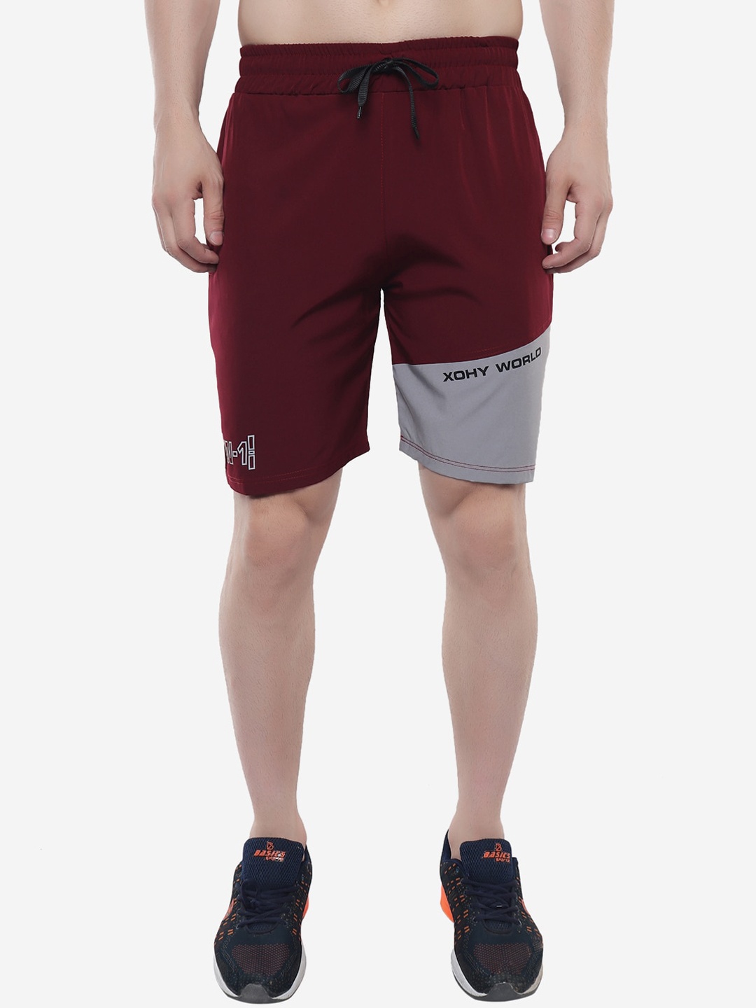 

Xohy Men Training or Gym Sports Shorts, Maroon