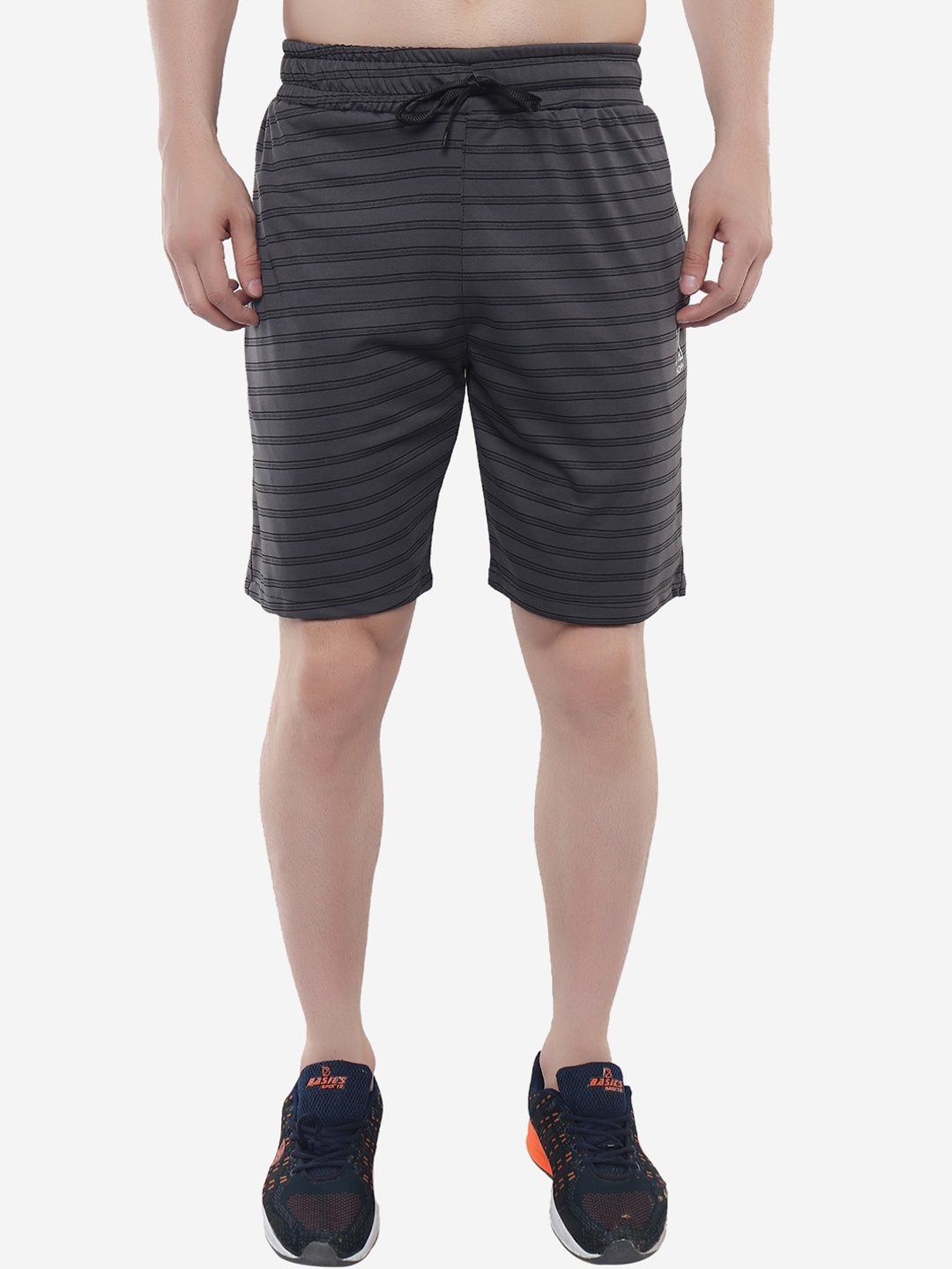

Xohy Men Striped Training or Gym with Technology Shorts, Black