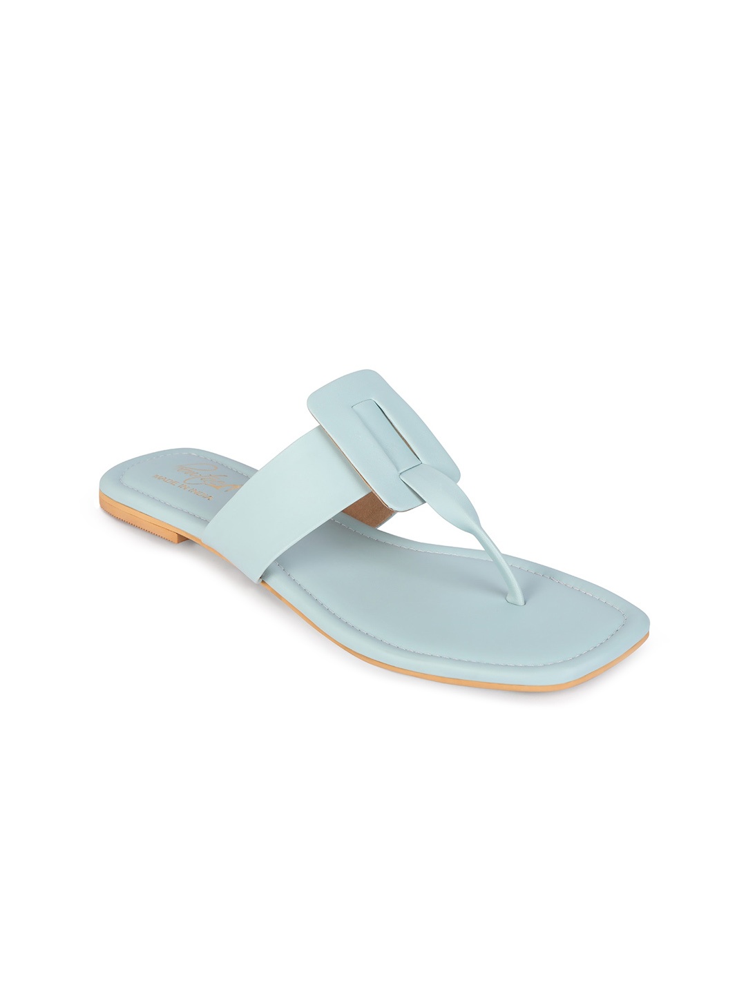 

Bowtoes Women Slip On Open Toe T-Straps Flats, Blue