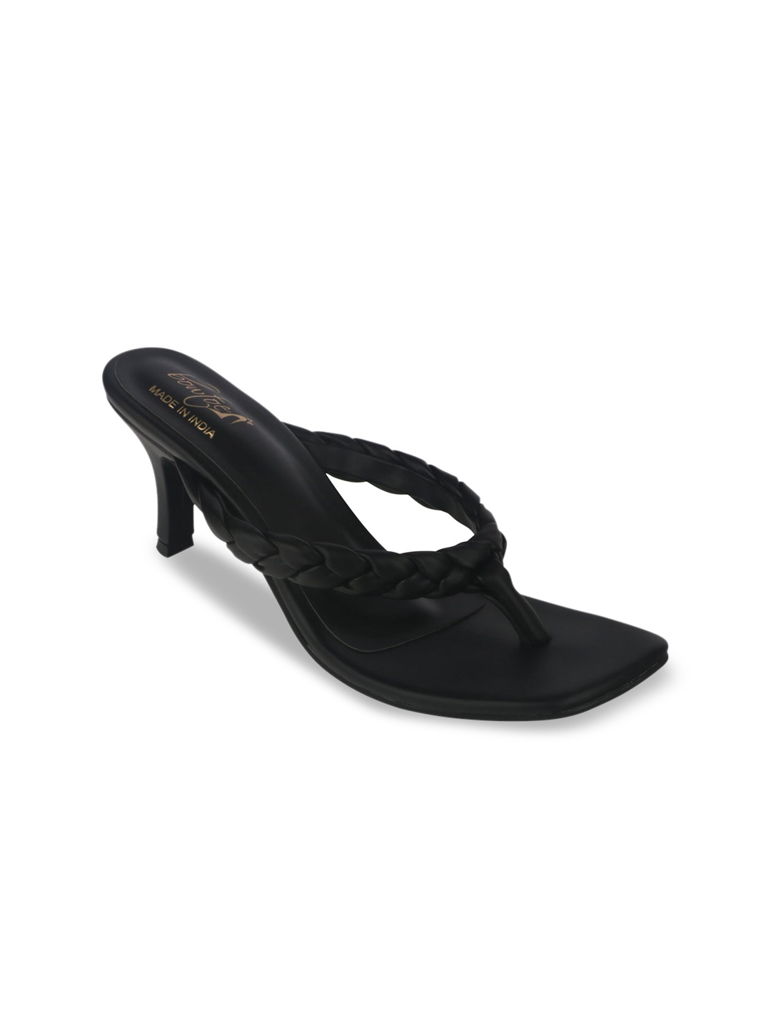 

Bowtoes Open Toe T-Strap Kitten Heels, Black