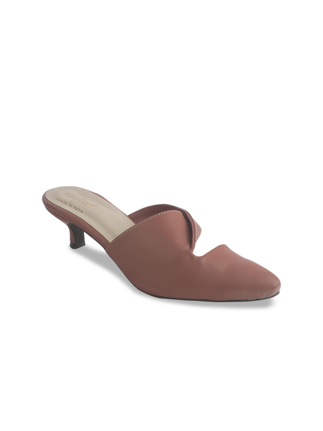 

Bowtoes Pointed Toe Open Back Kitten Pumps, Rose
