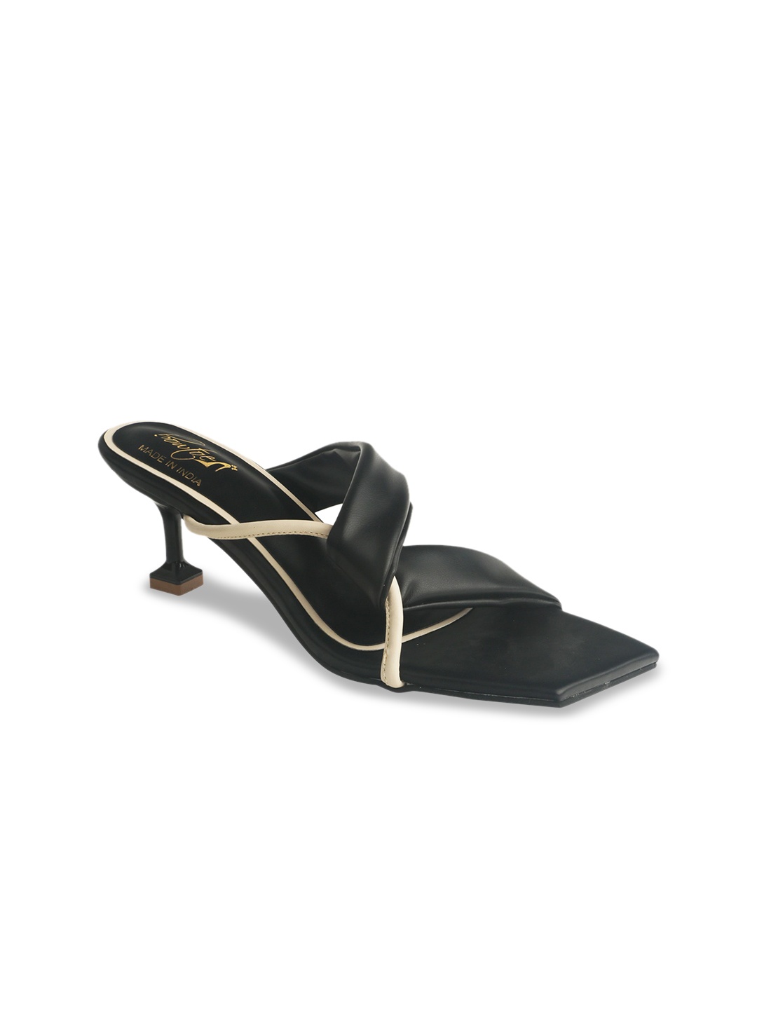 

Bowtoes Open Toe Kitten Heels, Black