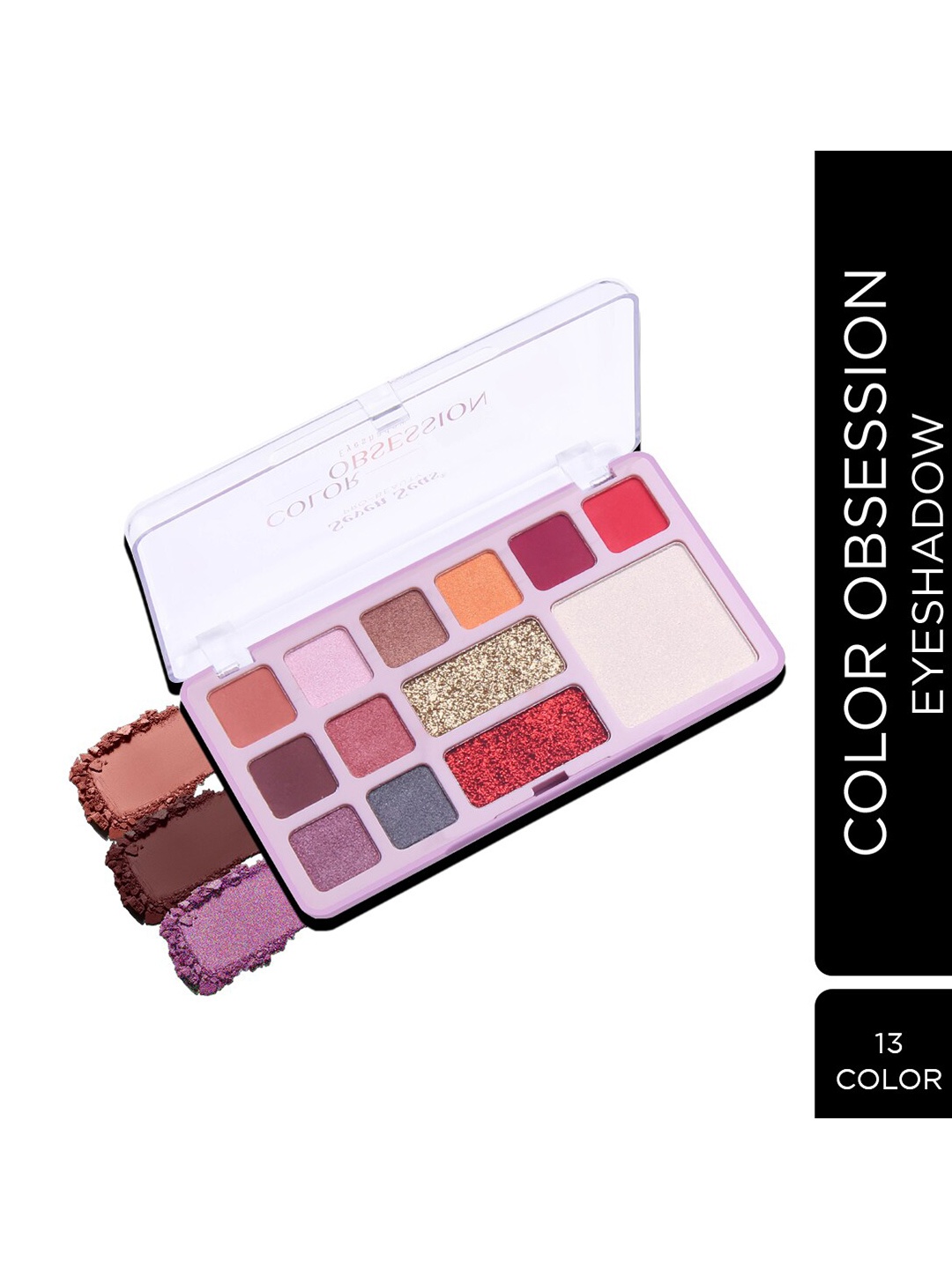 

Seven Seas Color Obsession 13 Pigmented Colors Eyeshadow Palette 32.2g - Natural 101, Red
