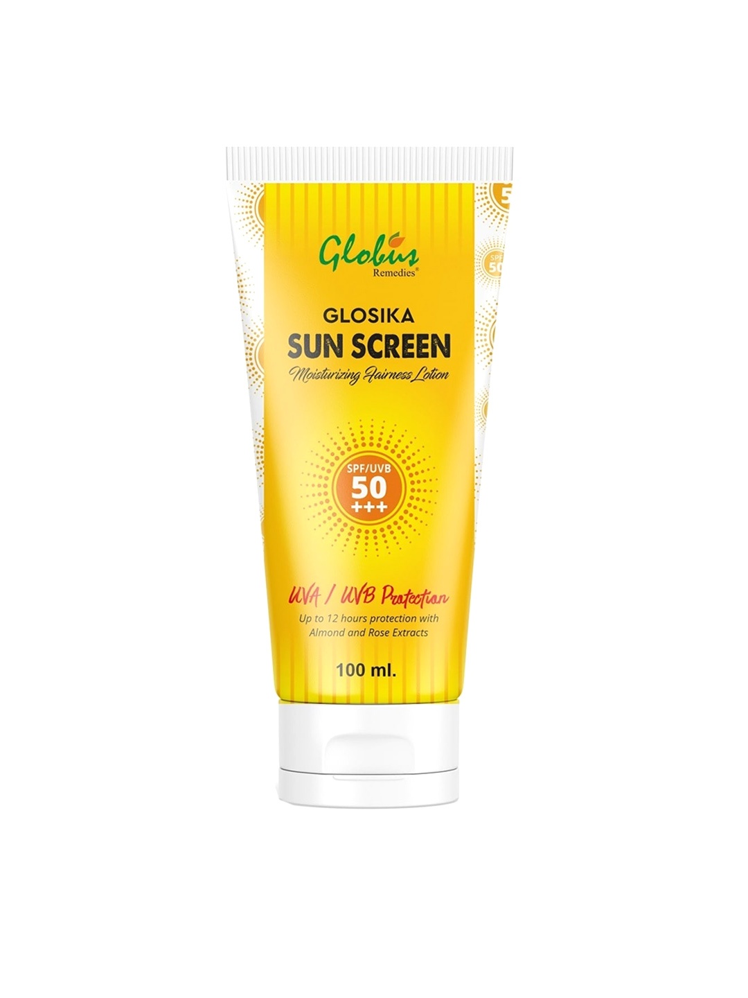 

Globus Remedies Glosika Sunscreen Lotion, Up to 12hrs Protection, Yellow