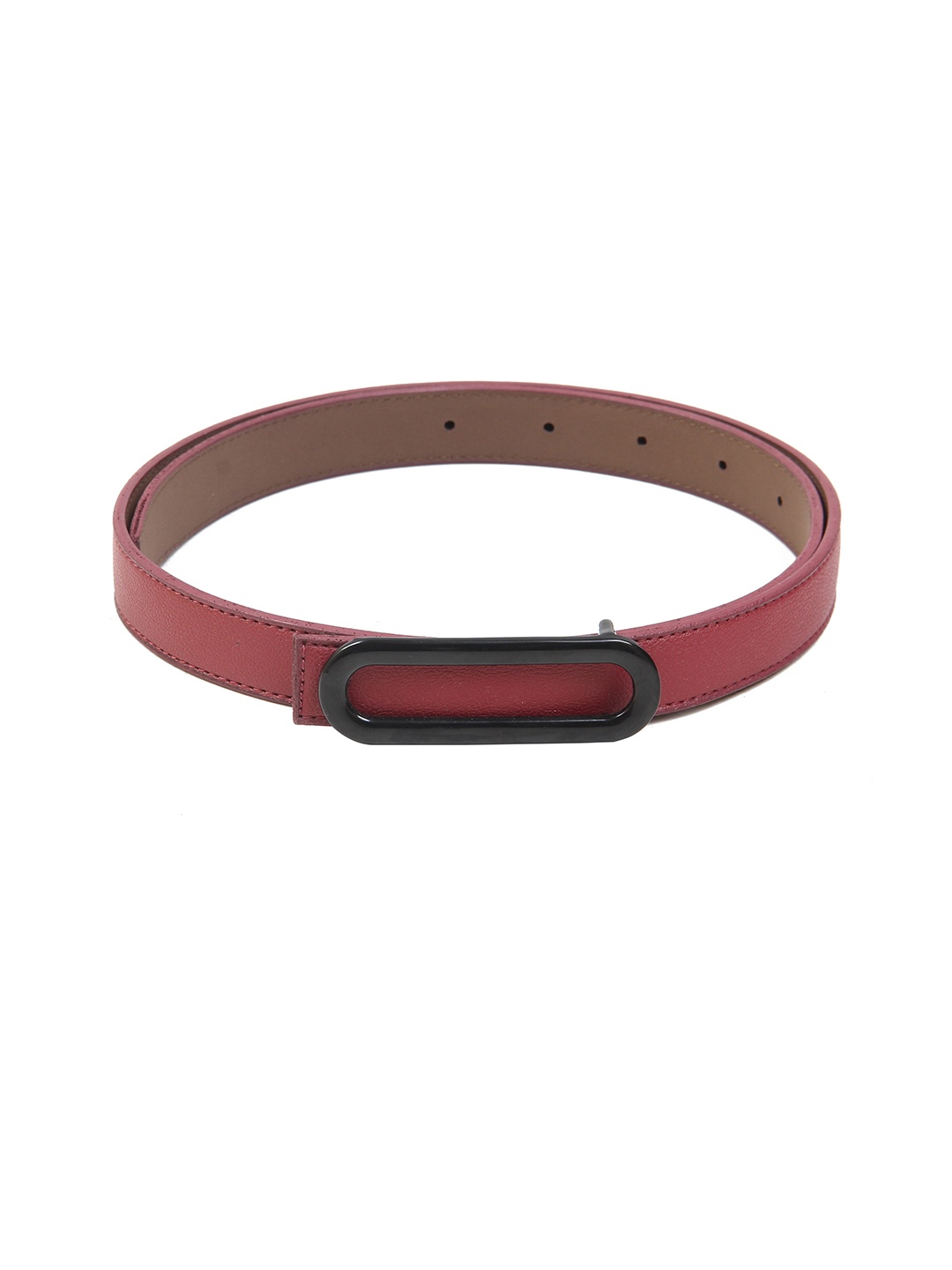 

Calvadoss Women Textured Leather Belt, Maroon