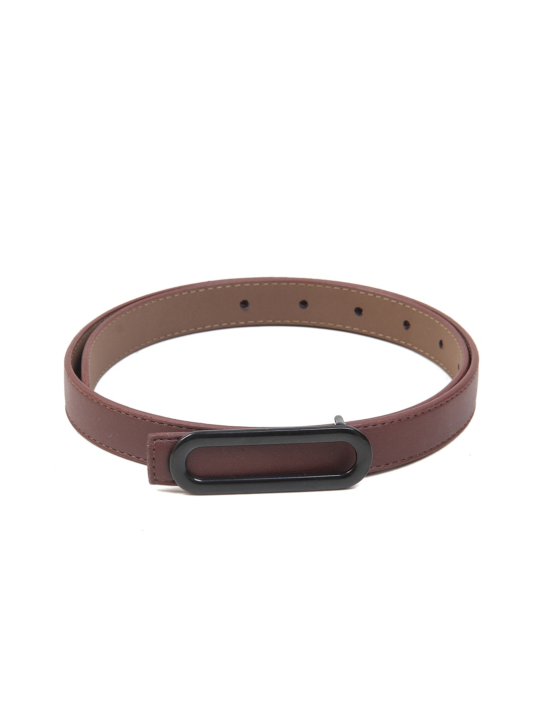 

Calvadoss Women Textured Push Pin Closure Belt, Maroon