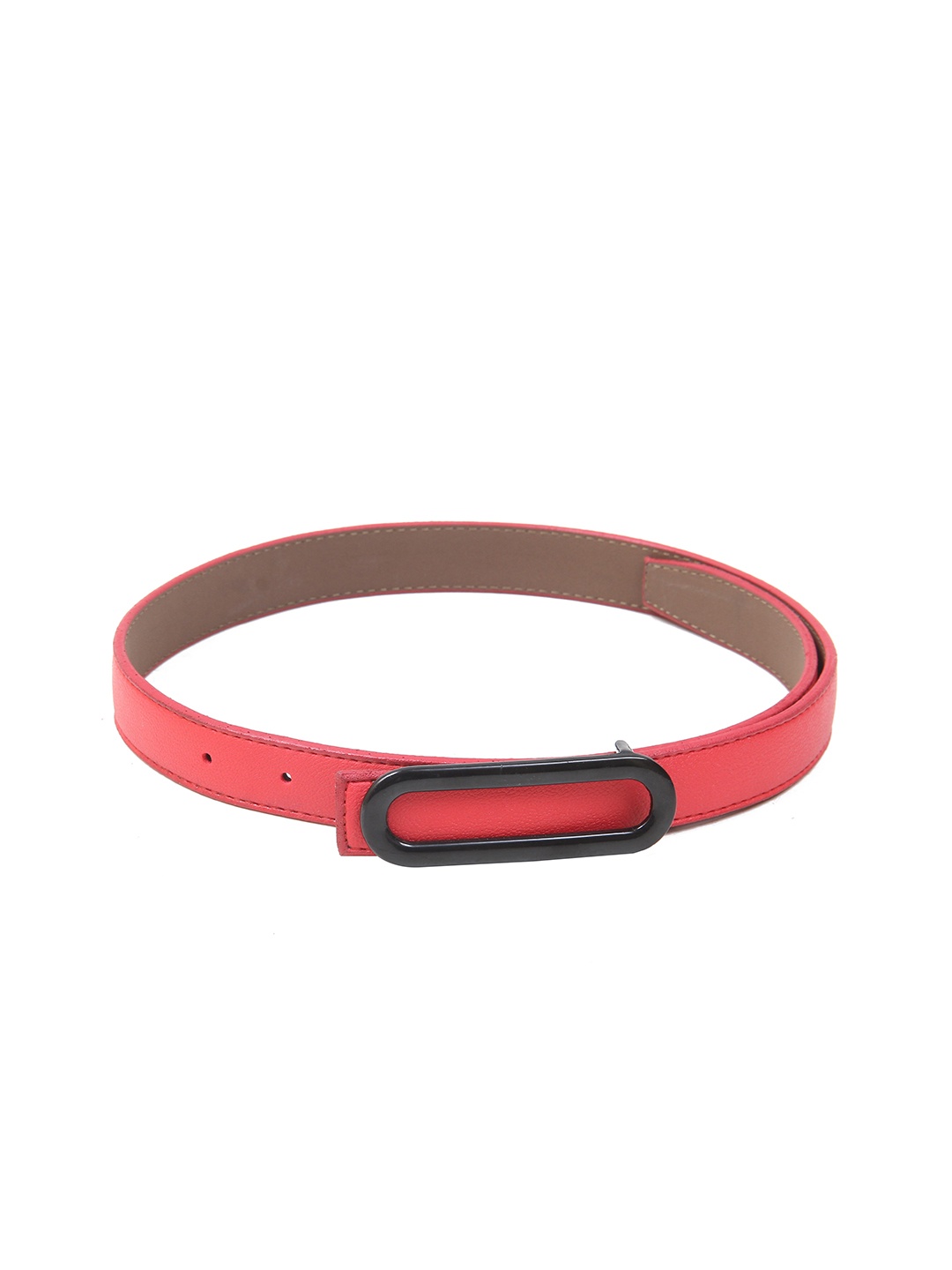 

Calvadoss Women Textured Leather Belt, Red