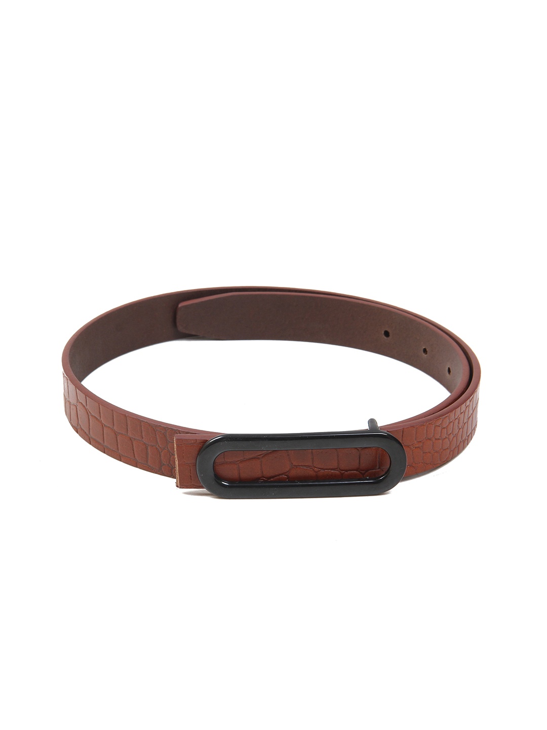 

Calvadoss Women Textured Leather Push Pin Closure Belt, Tan
