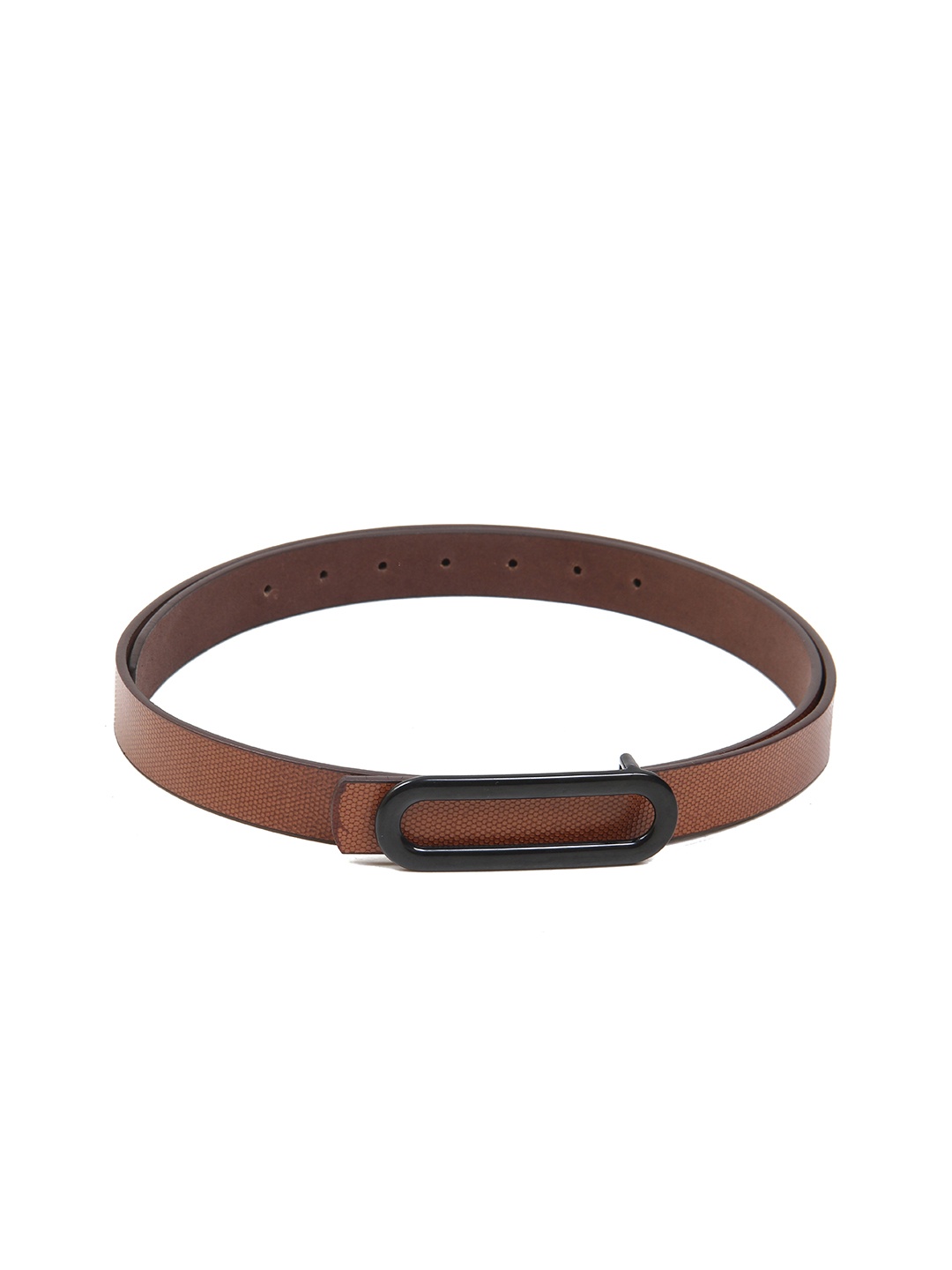 

Calvadoss Women Textured Leather Push Pin Closure Belt, Tan
