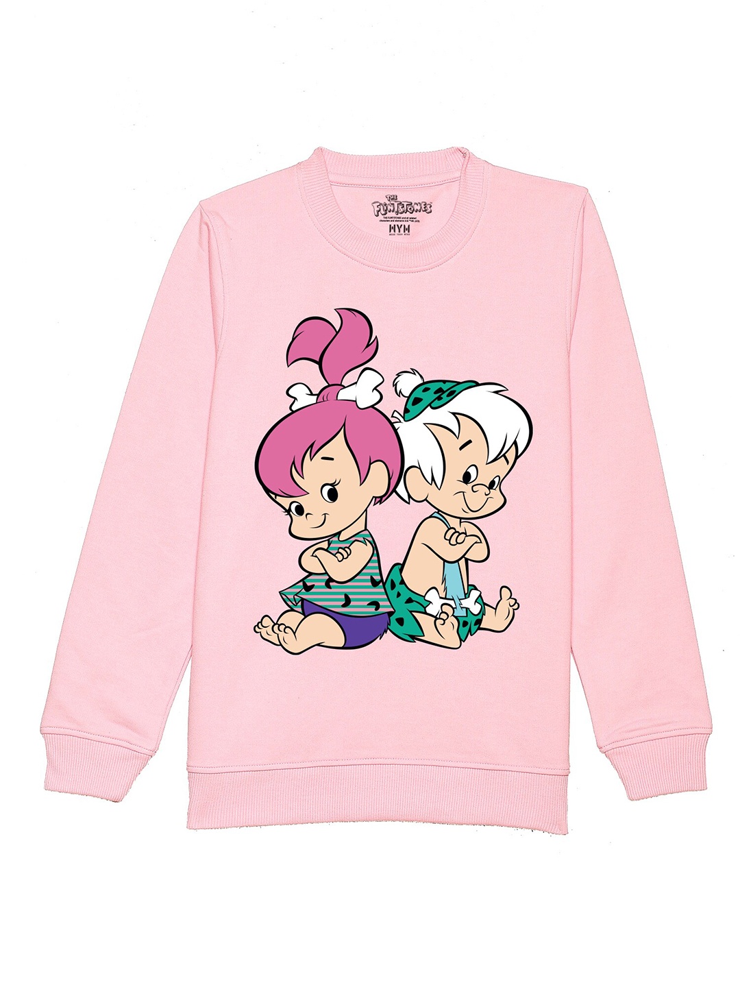 

Wear Your Mind Girls Printed Round Neck Sweatshirt, Pink
