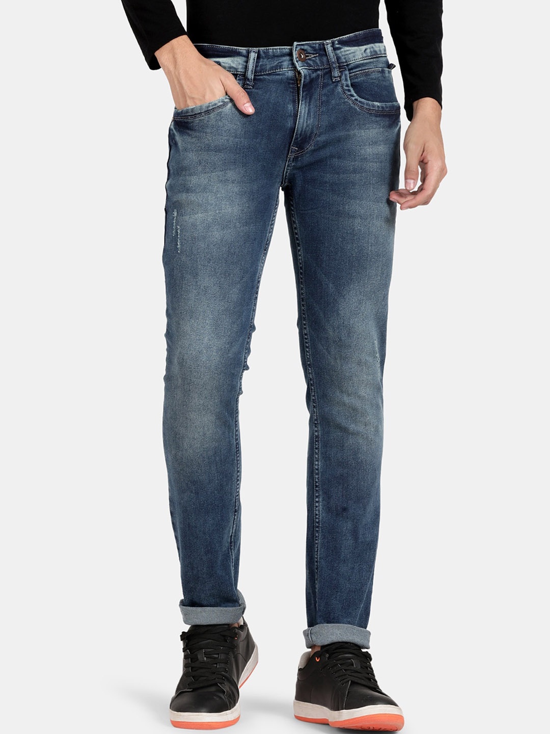 

Llak Jeans Skinny Fit Heavy Fade Stretchable Jeans, Navy blue