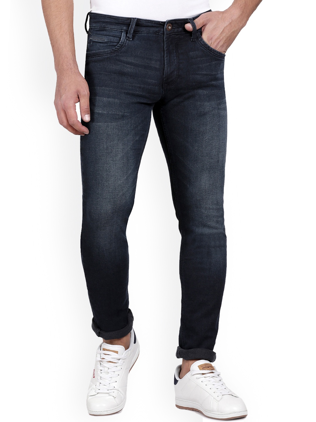 

Llak Jeans Men Skinny Fit Mid-Rise Light Fade Stretchable Jeans, Blue