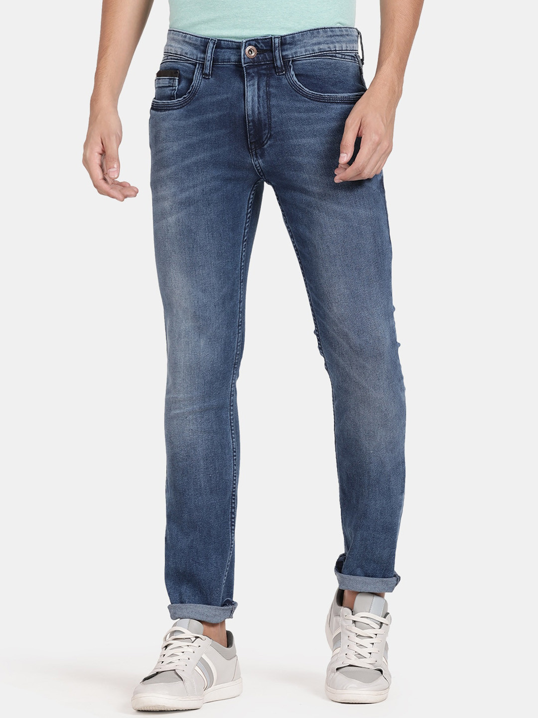 

Llak Jeans Men Skinny Fit Heavy Fade Stretchable Jeans, Blue