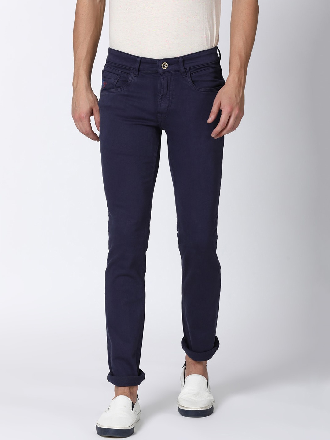 

Llak Jeans Men Skinny Fit Mid-Rise Stretchable Jeans, Navy blue