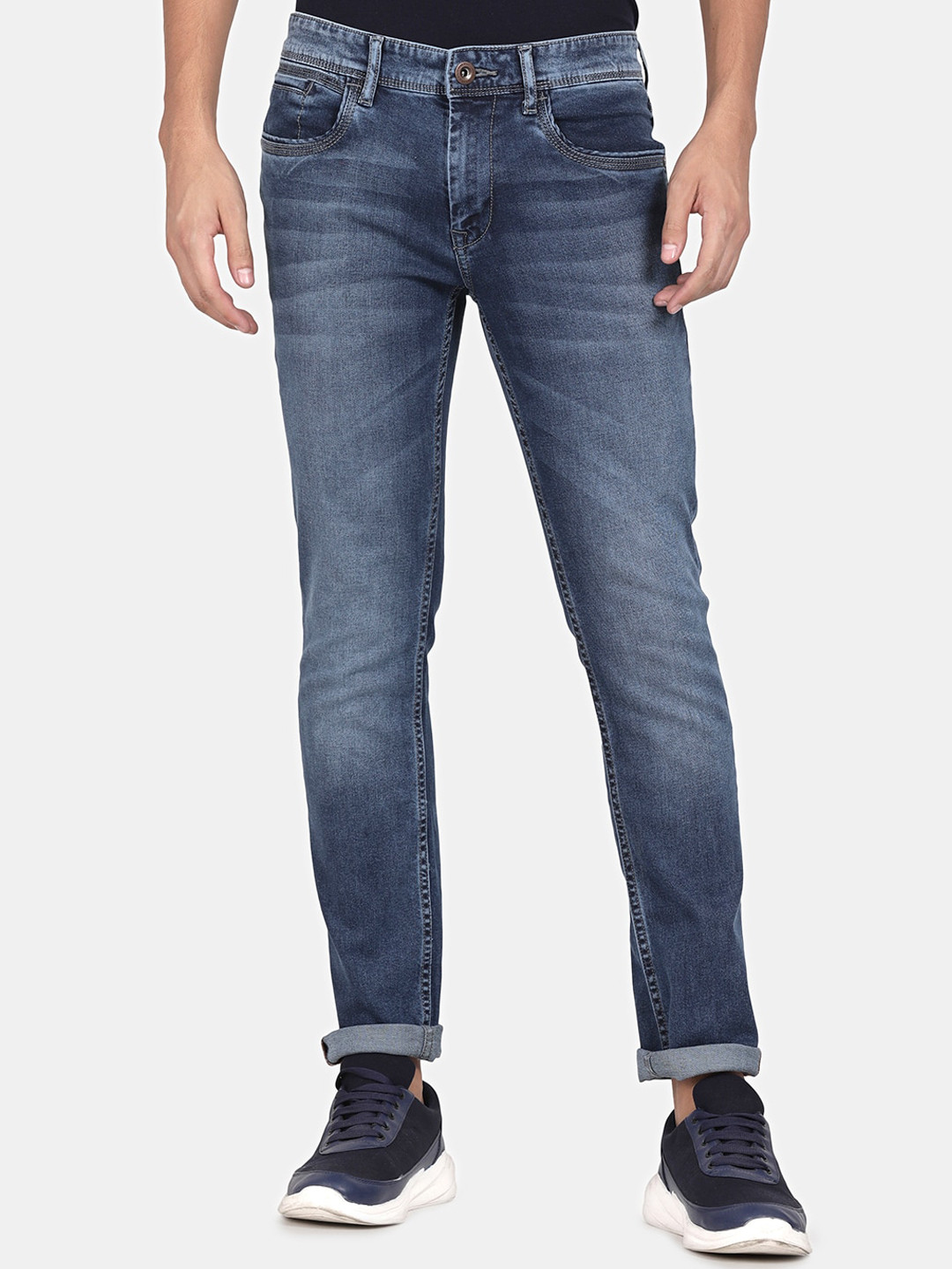 

Llak Jeans Men Skinny Fit Heavy Fade Stretchable Jeans, Blue