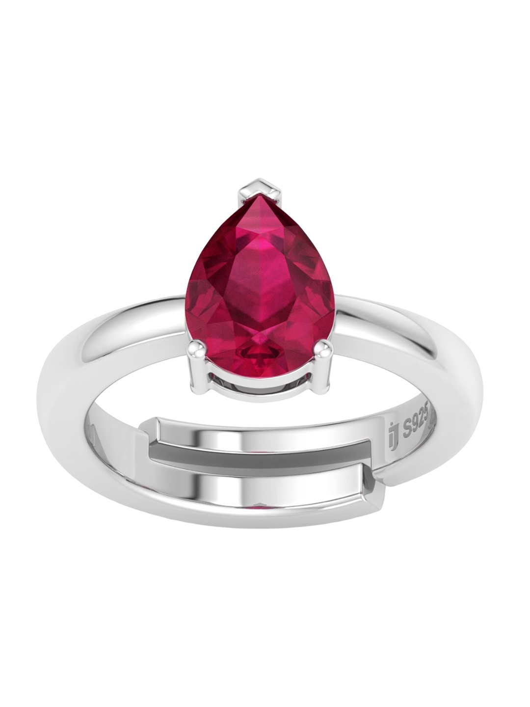 

Inddus Jewels 925 Sterling Silver Rhodium Plated CZ Studded Finger Ring