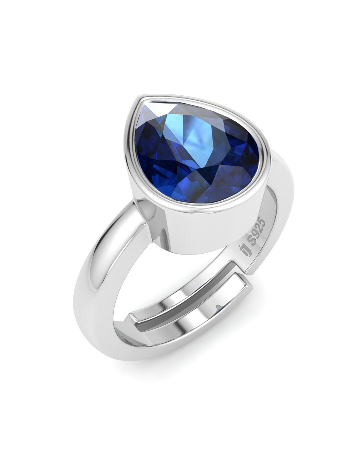 

Inddus Jewels Women 92.5 Sterling Silver Rhodium Plated CZ Studded Finger Ring