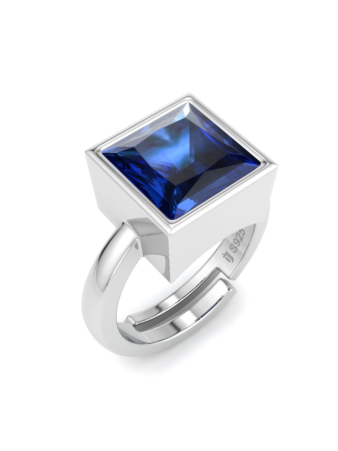 

Inddus Jewels 925 Sterling Silver Rhodium Plated CZ Studded Finger Ring