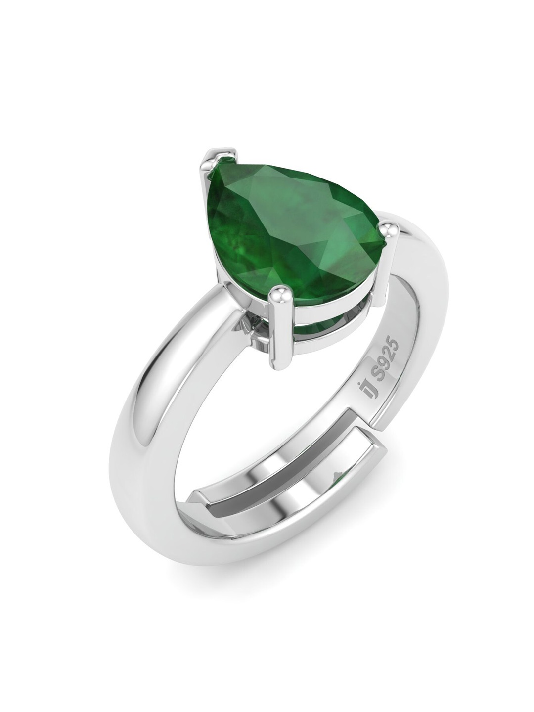 

Inddus Jewels Women 92.5 Sterling Silver Rhodium Plated CZ Studded Finger Ring