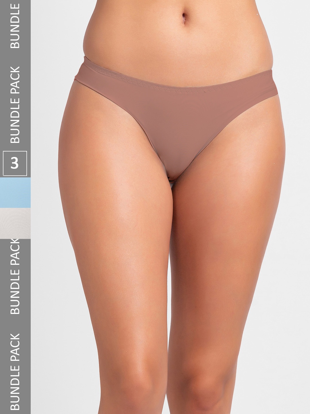 

NOIRA Women Pack Of 3 Assorted Seamless Thong Briefs