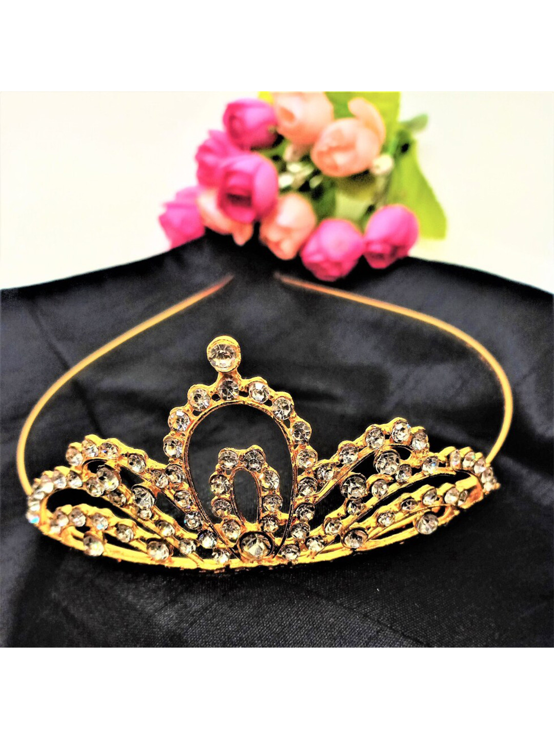 

FEMMIBELLA Women Embellished Tiara, Gold