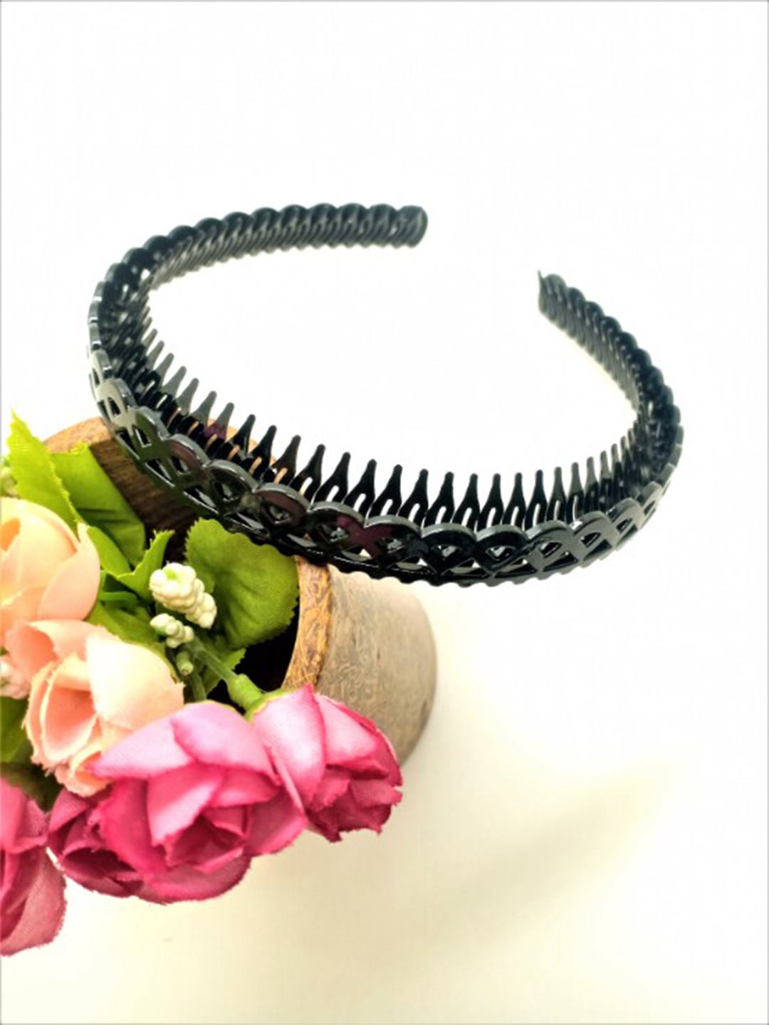 

FEMMIBELLA Women Geometric Shaped Hairband, Black