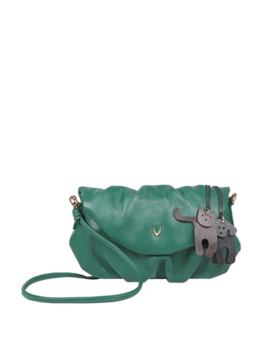 

Hidesign Leather Structured Sling Bag, Green