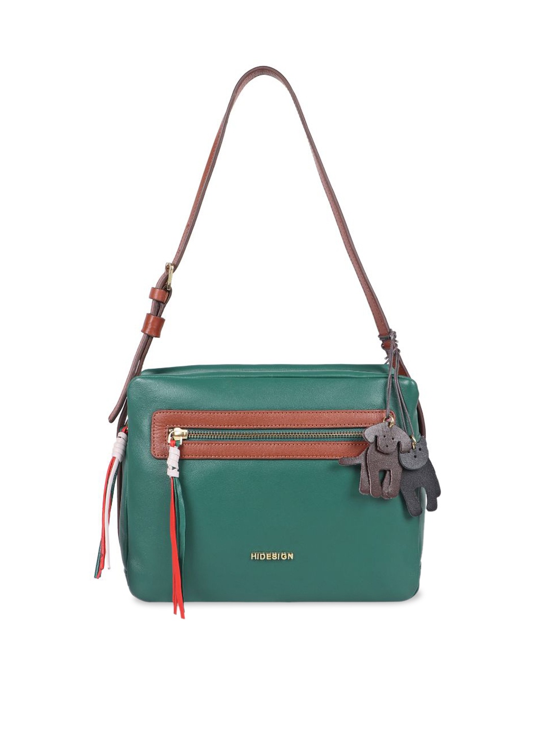 

Hidesign Women Leather Structured Shoulder Bag, Green