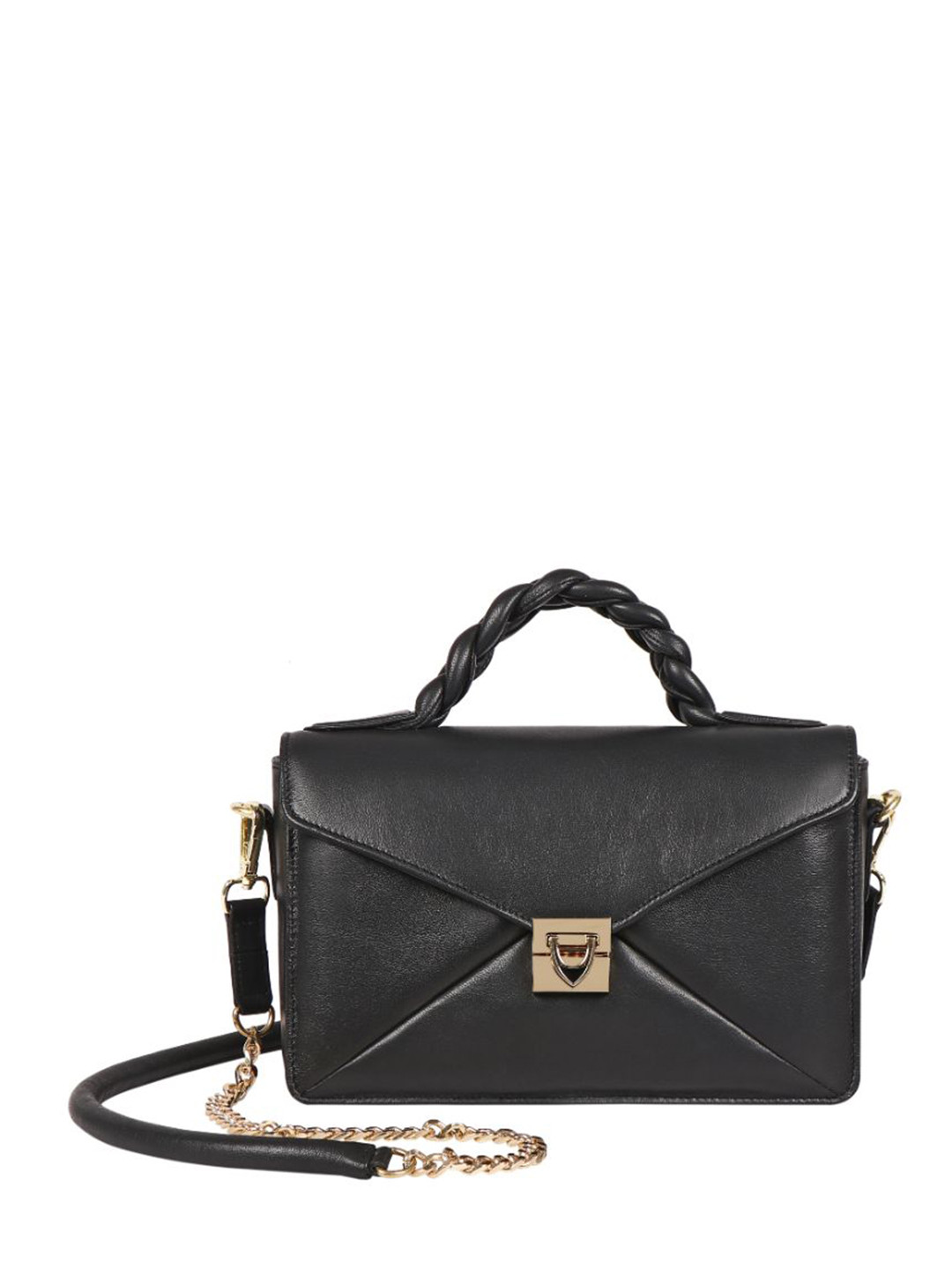 

Hidesign Textured Leather Structured Satchel, Black