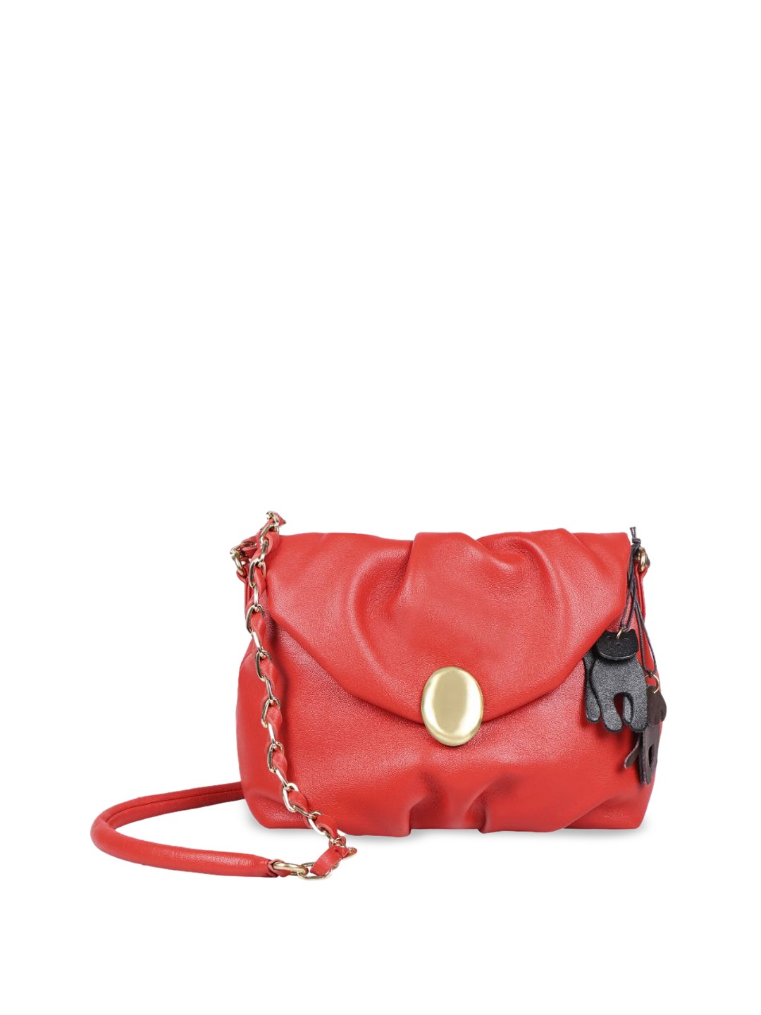 

Hidesign Leather Structured Sling Bag, Red