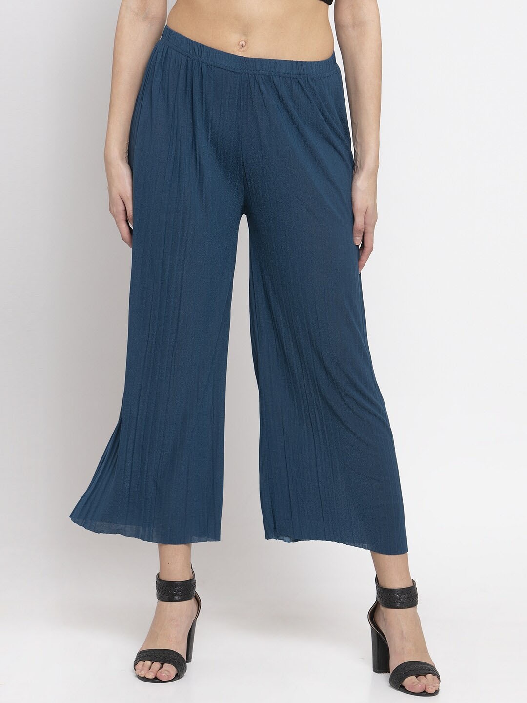 

KLOTTHE Women Wide Leg Cropped Palazzo, Teal