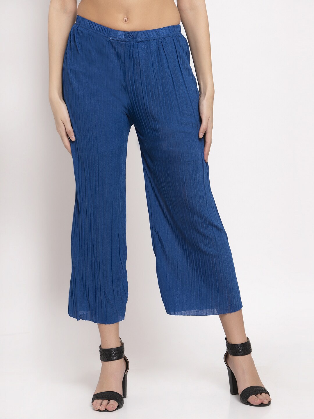 

KLOTTHE Women Wide-Leg Woven Western Palazzo, Blue