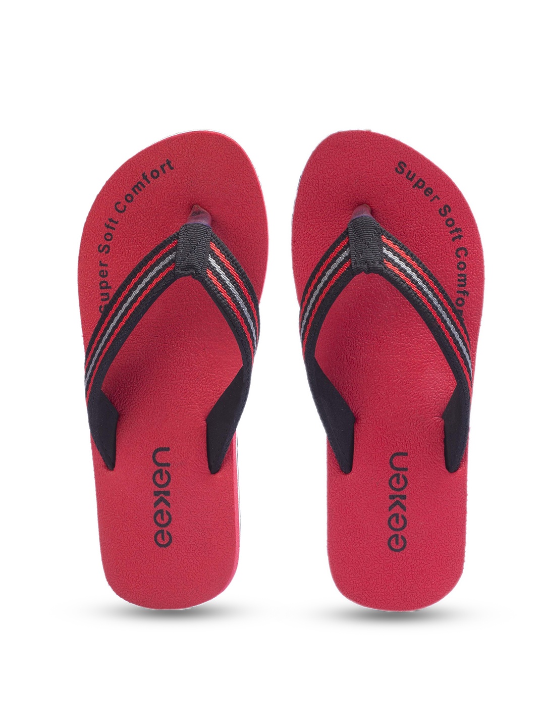 Paragon Eeken Women Super Soft Comfort Rubber Thong Flip-Flops, Red